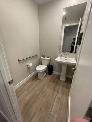 Clean, private restroom with modern fixtures