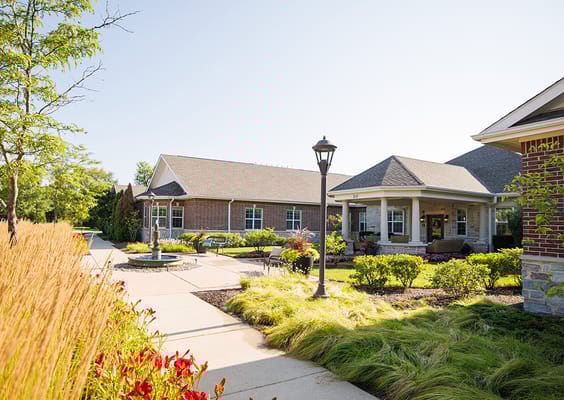 Outdoor view of the facility with well-kept gardens