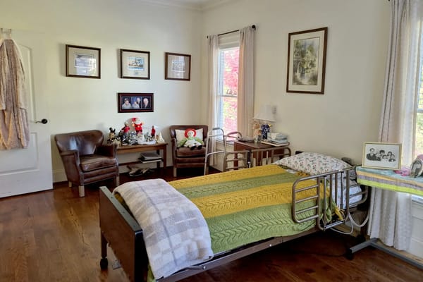 Cozy resident room with personal touches and decor