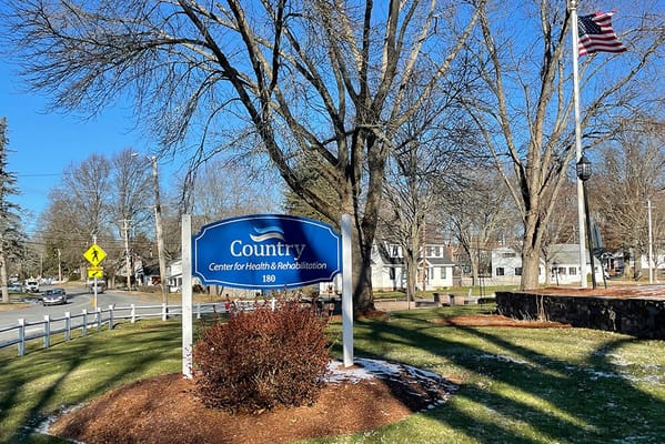 Exterior view of the Country Center for Health & Rehabilitation sign
