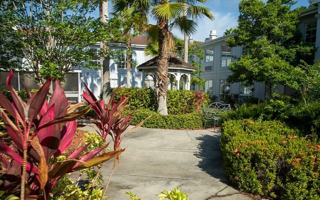 Beautiful landscaped outdoor space with a gazebo