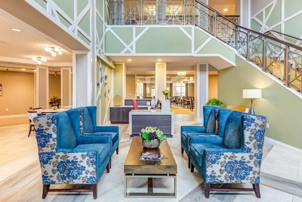 Bright and welcoming lobby area with comfortable seating