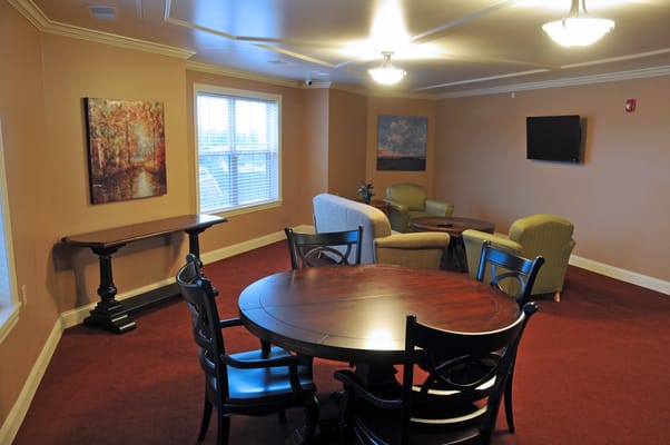 Interior common area with seating and artwork