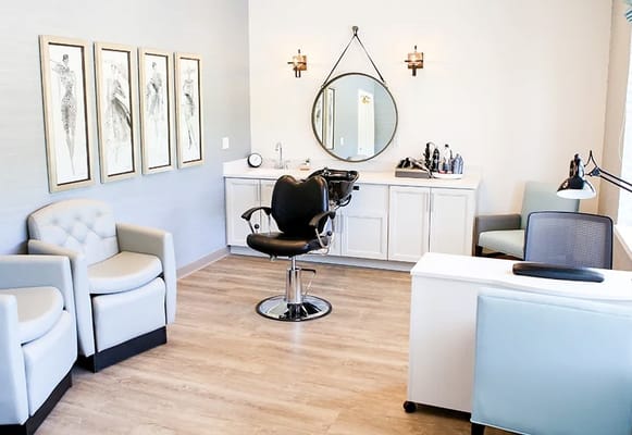 Interior view of a salon area in a senior facility