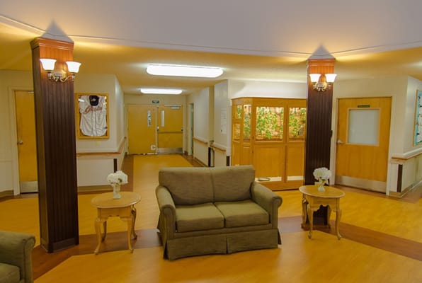 Common area with seating and natural light