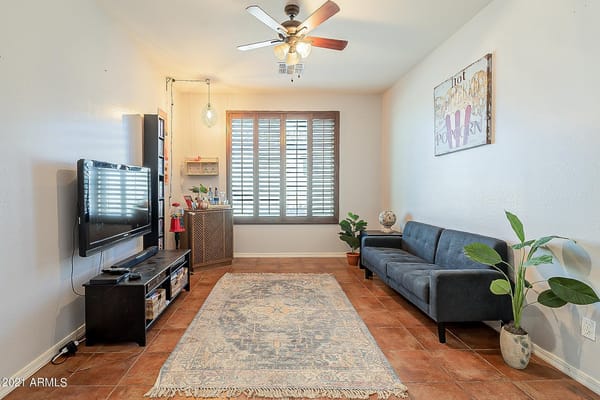 Cozy common area with a couch and decor