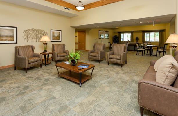 Cozy common area with comfortable seating and decor