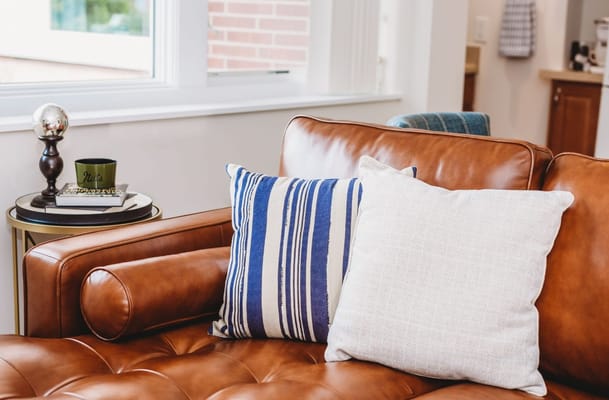 Cozy interior seating with decorative pillows