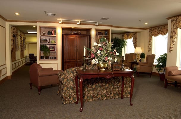 Cozy common area with seating and decor