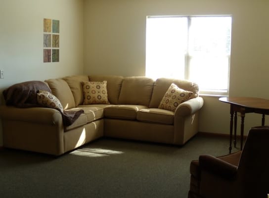 Bright, inviting living area with comfortable seating