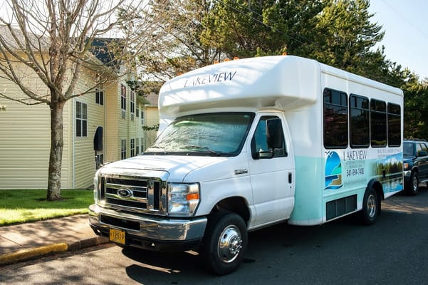 Facility transportation van parked outside