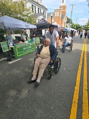 Residents enjoying a community event outdoors