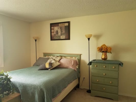 Cozy bedroom setup with decorative accents