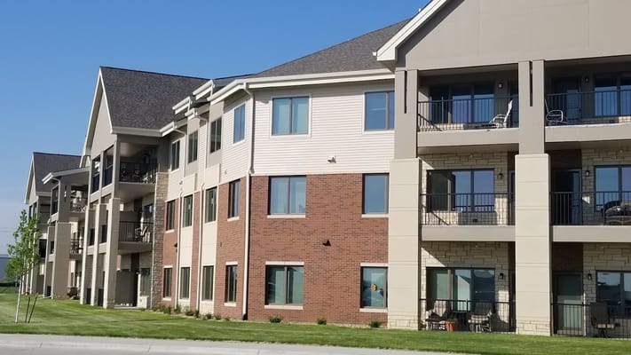 Exterior view of the Prairie Wind Independent Living building