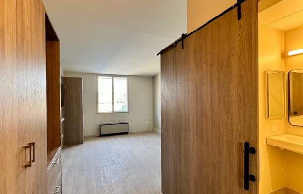 Interior view of a resident room with natural light
