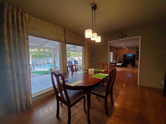 Dining area with view of outdoor space