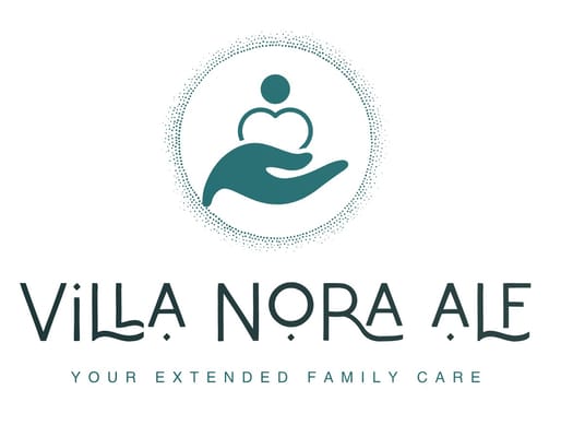 Logo of Villa Nora ALF showing a hand holding a heart symbol.