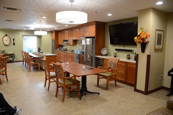 Interior view of a communal dining area