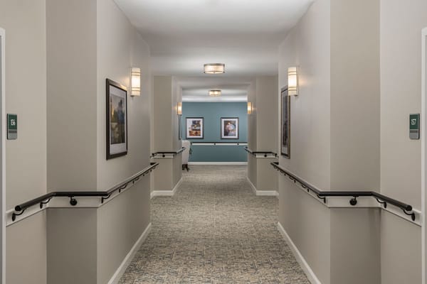 Interior hallway with décor and lighting