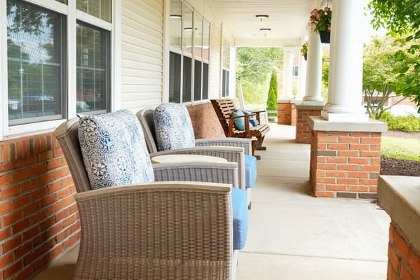 Outdoor seating area with comfortable chairs