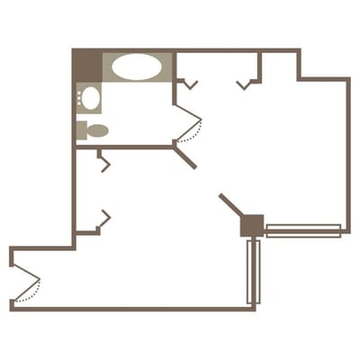 Architectural floor plan of a resident unit
