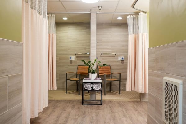 Seating area in a spa-like facility interior