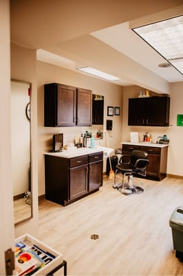 Interior view of a beauty salon space for residents