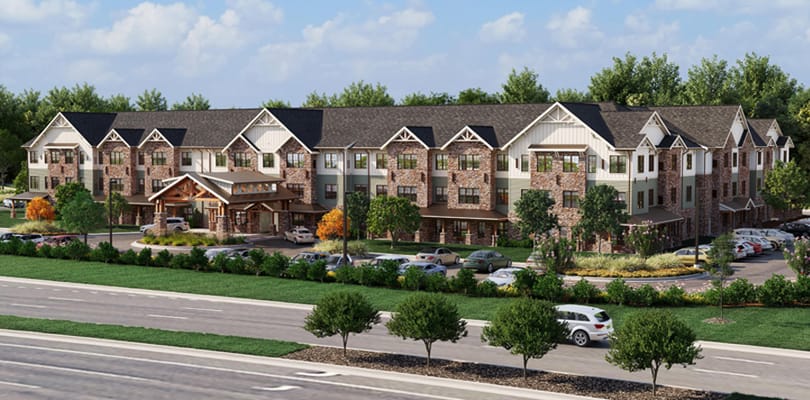 View of Watercrest Fredericksburg facility from the exterior