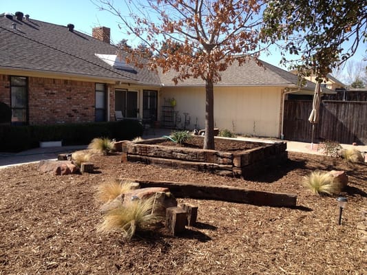 Well-maintained garden area in a residential outdoor space