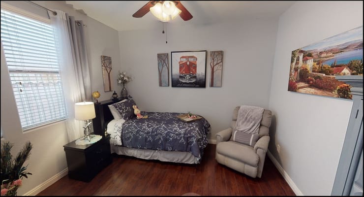 Cozy private resident room with decor and furnishings