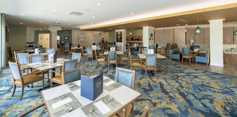 Dining area in a bright and spacious facility