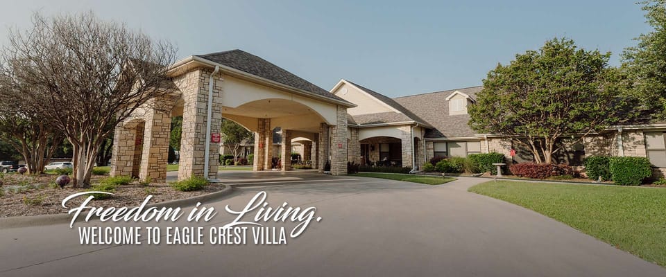 Exterior view of Eagle Crest Villa with welcoming signage