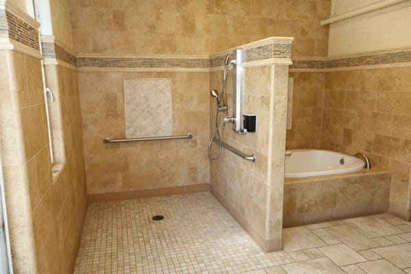 Accessible bathroom with safety features