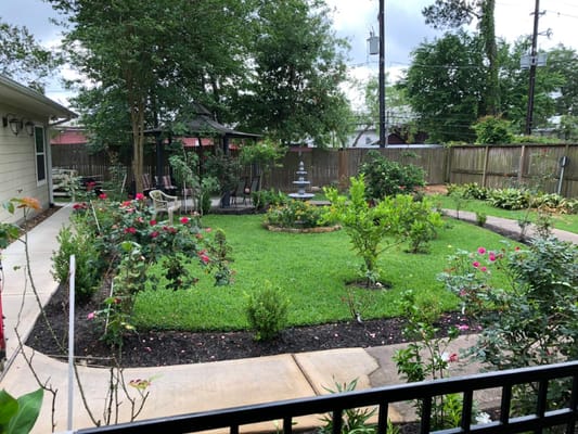 Well-maintained garden area at the facility