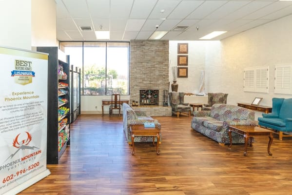 Bright common area with comfortable seating