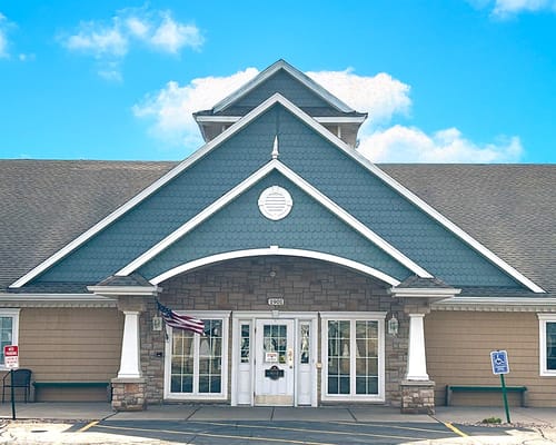 Front entrance of Allouez Senior Living Village