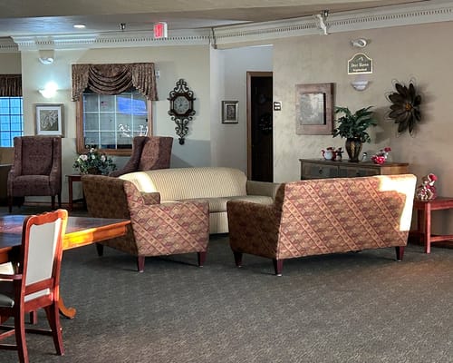 Comfortable seating area in a common room