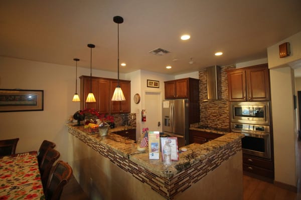 Interior view of a kitchen area in a care facility