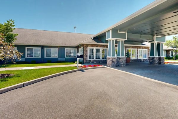 Exterior view of Barathaven Memory Care entrance