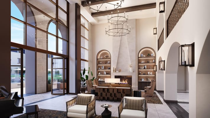 Bright and welcoming lobby area with comfortable seating