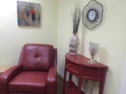 Cozy interior lounge area with furniture and decor