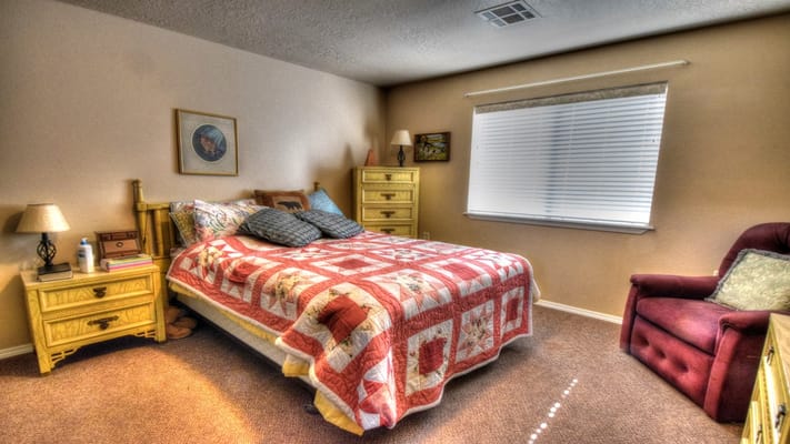 Cozy bedroom in a senior living facility