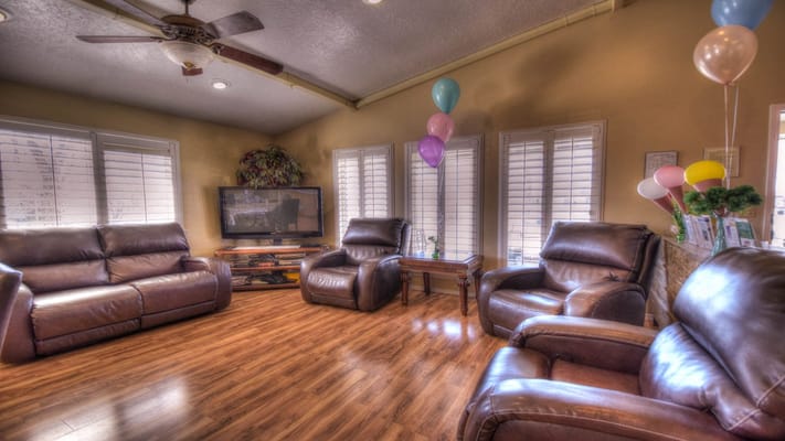 Comfortable seating area in a common room