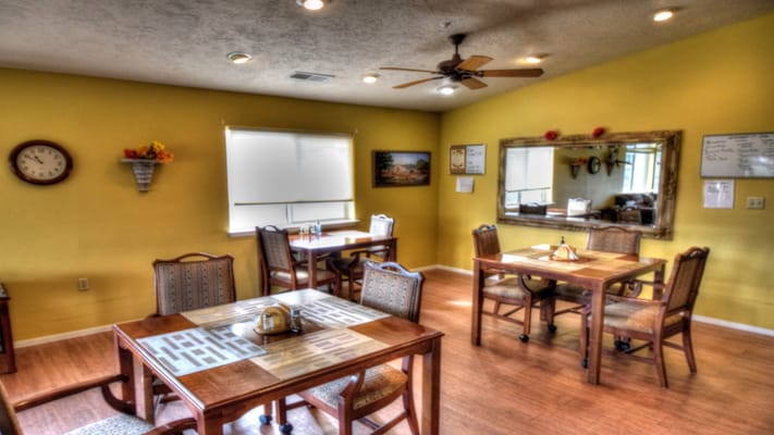 Interior dining area with tables and seating