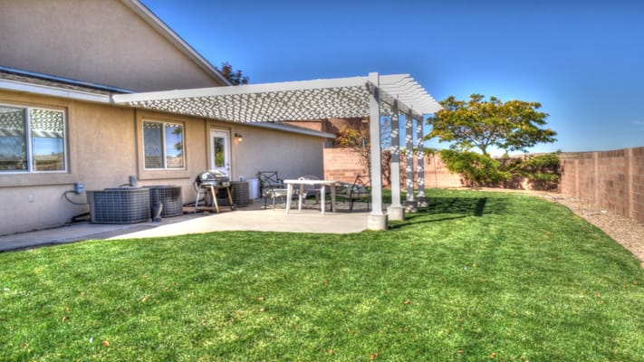 Patio area with outdoor table and chairs