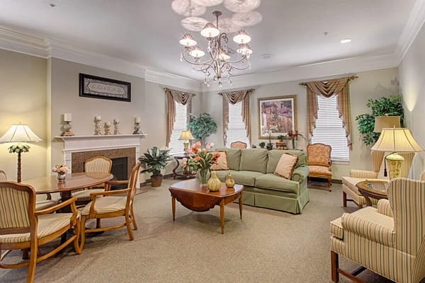 Comfortable living room with seating and decorative plants