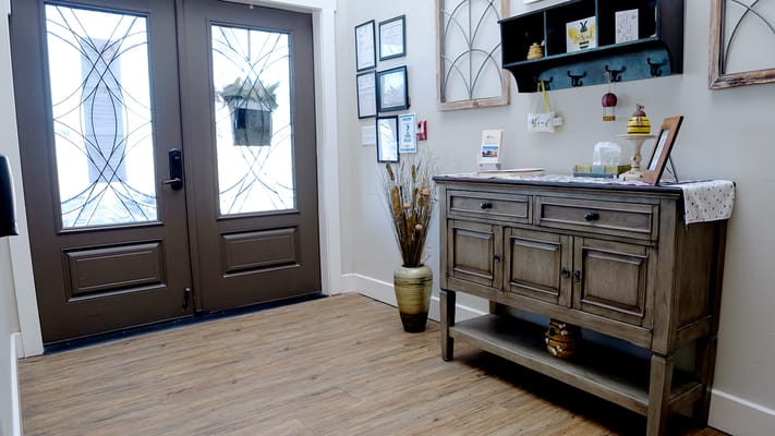 Interior entryway of a senior living facility
