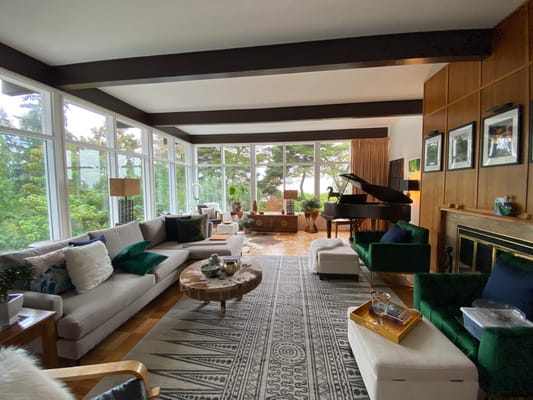 Bright and spacious common area with large windows