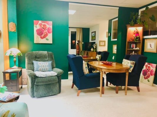 Cozy common area with seating and decor