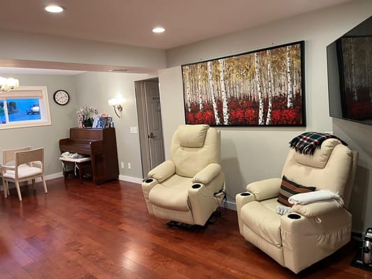 Cozy interior of a common area with seating and decor